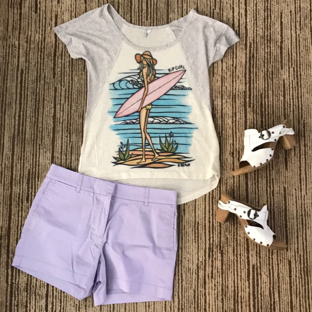 Early "Heather Brown" Surf Art Rip Curl Tee, BNWT!